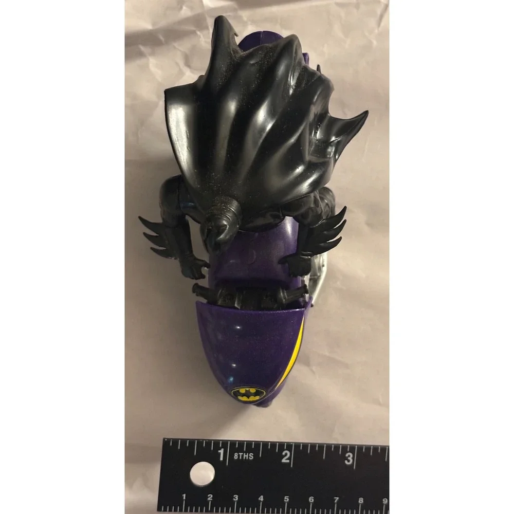 DC Comics Batman Batcycle Action Figure Purple Black Good Preowned